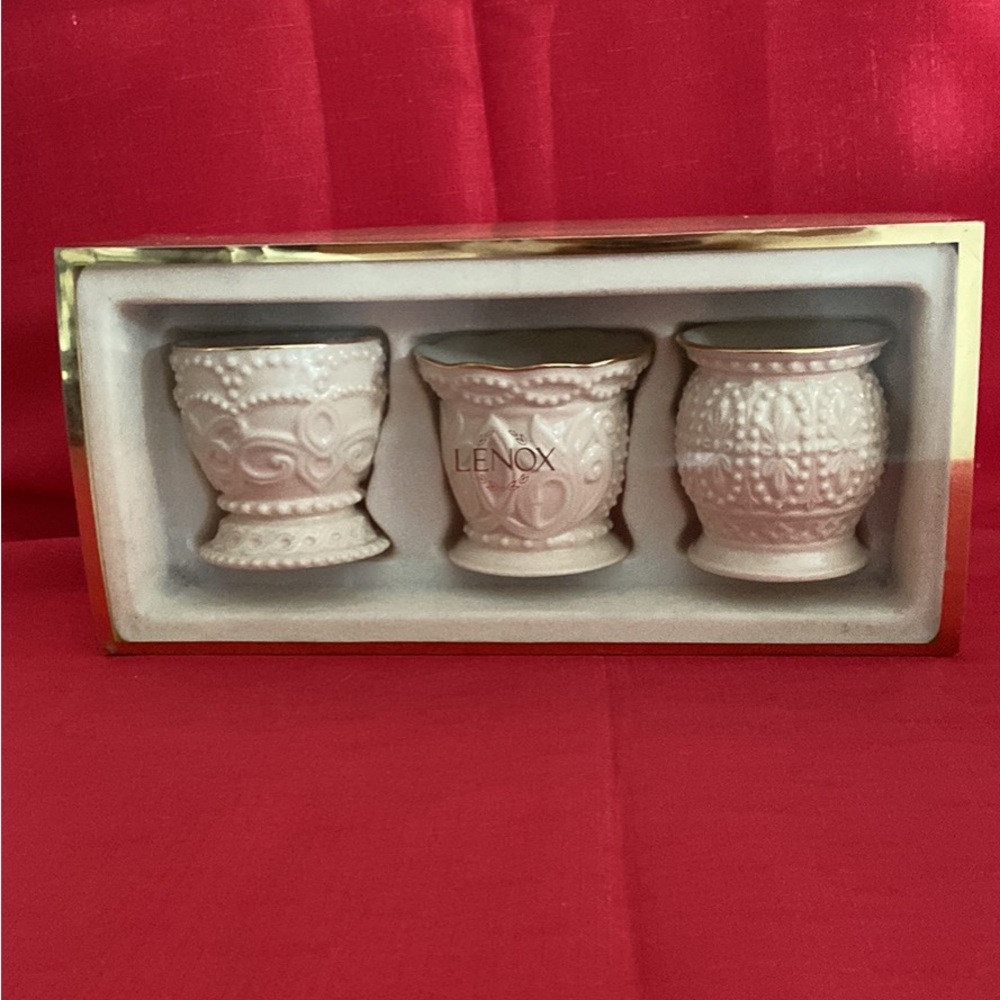 Lenox Classic Set of 3 Beaded Tea Lights